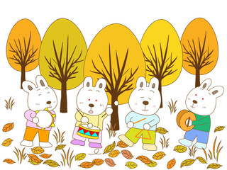 秋のウサギのコンサート