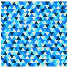 Triangle winter pattern, blue geometric background vector