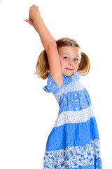 little smiling girl with pigtails