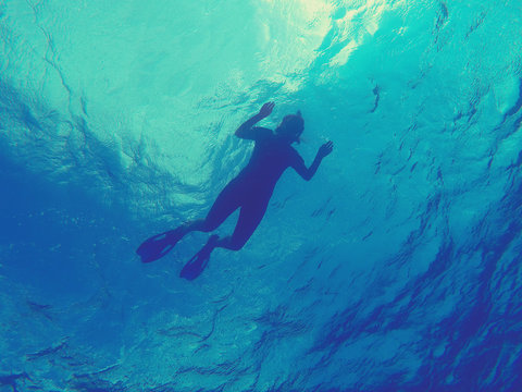 Divers silhouette.