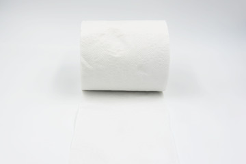 view tissue roll white paper on white background