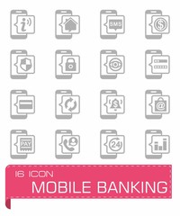 Vector Mobile banking icon set