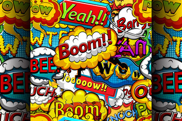 Multicolored comics speech bubbles seamless pattern