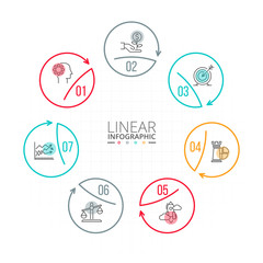 Thin line flat element for infographic.