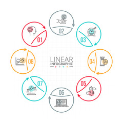 Thin line flat element for infographic.