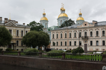 View of the  St. Nicholas Cathedral in Saint-Petersburg, Russia.