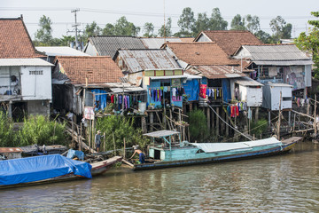 Fototapeta na wymiar Vietnam, Leben im Mekong-Delta.