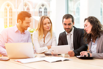 Group of business people working together at the office