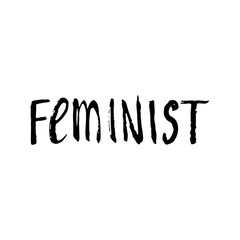 Feminist word. Lettering vector.