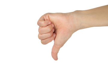 hand with thumb down