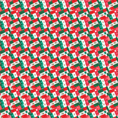 Fototapeta premium Mexican flag seamless pattern.Flag of Mexico background usable for decoration, textile or paper prints, scrapbooks,planner supplies.