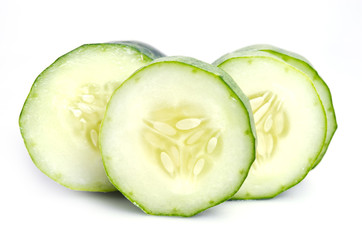 Fresh cucumber isolated on white background