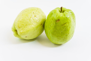 fresh guava on white background