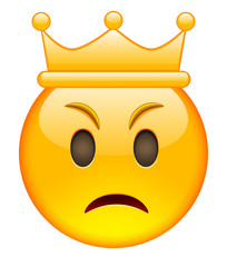Angry Face with Crown. Angry Emoji with Crown