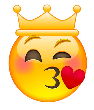 Kissing Eyewink Face with Crown