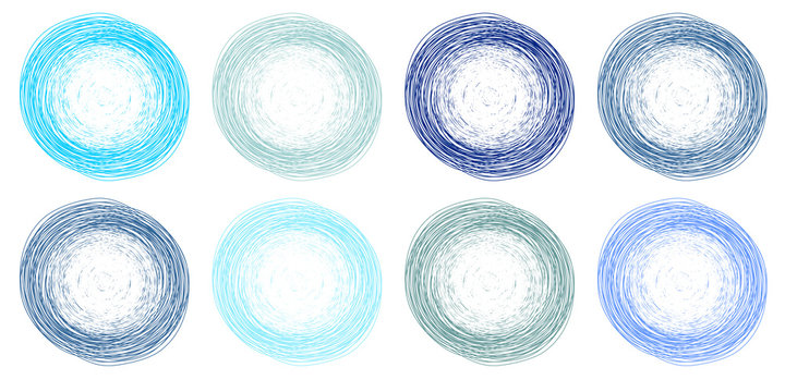 pencil colorful hand drawn circles, abstract vector illustration