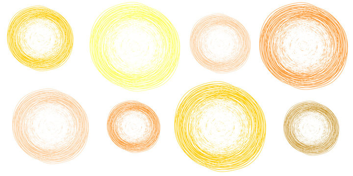 pencil colorful hand drawn circles, abstract vector illustration