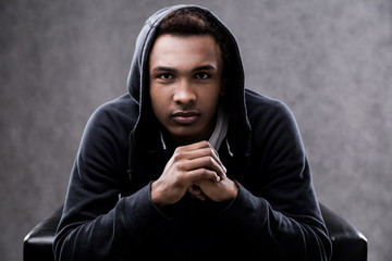 Serious African American man portrait