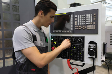 Worker at CNC plant