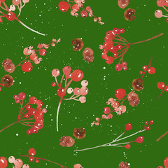 Watercolor seamless Christmas pattern