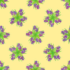 iris flower geometric seamless pattern. Fashion graphic. Background design. Modern stylish abstract texture. Template for prints, textile, wrapping and decoration, wallpaper. Vector illustration.