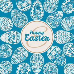Easter card with vintage eggs
