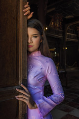 Ao dai is famous traditional costume for woman in VIetnam.