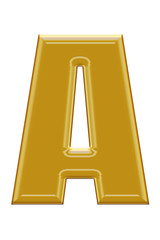 Golden alphabetic fonts.A.