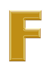 Golden alphabetic fonts.F.
