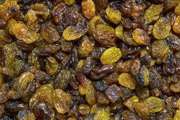 background dried raisin grapes closeup shot