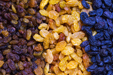 background dried raisin grapes closeup shot