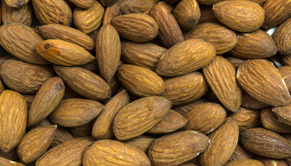 Fototapeta premium background almond nuts close-up shot