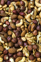 background mix nuts close up shot