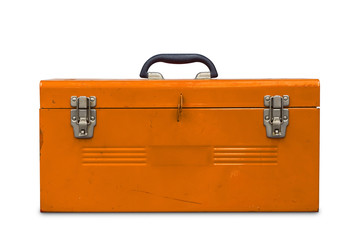 Old orange toolbox