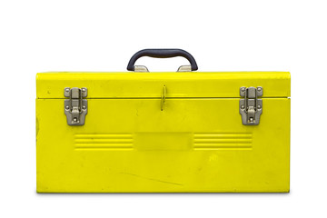 Old yellow toolbox