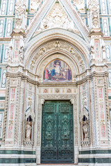 Entrance of Cattedrale di Santa Maria del Fiore in Florence