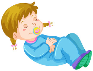 Girl toddler having nap