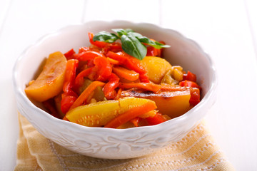 Vegetable stew in bowl