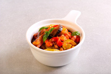Vegetable stew in a bowl