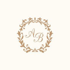 Vintage monogram template