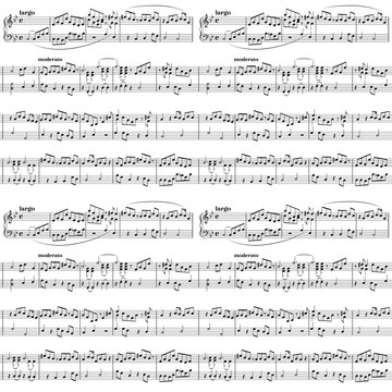 Music sheet on white, seamless pattern