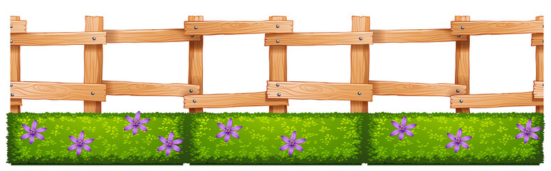 Wooden fence and flowers