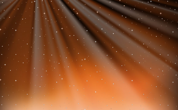 Background Design With Stars On Orange Sky