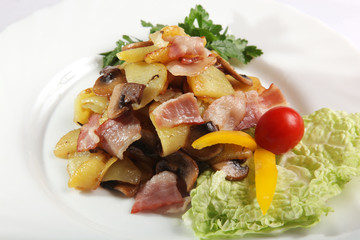 fried potatoes with Bacon