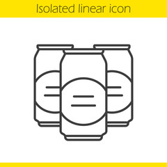 Beer cans linear icon