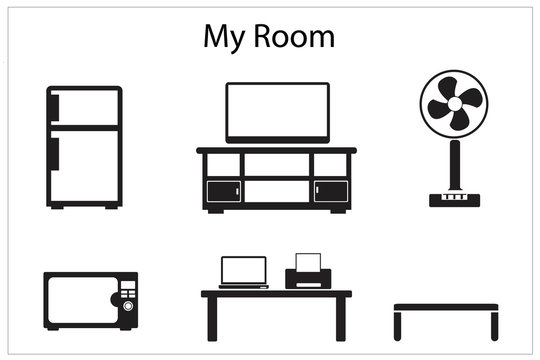 Furniture icon in whrite background