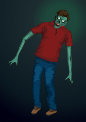 Halloween zombi, zombie monster beast skeleton going skull head © OLEKSII