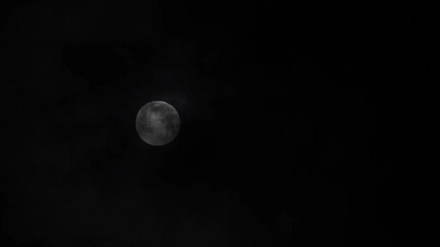 Real time full moon and clouds flowing , 1080 HD video