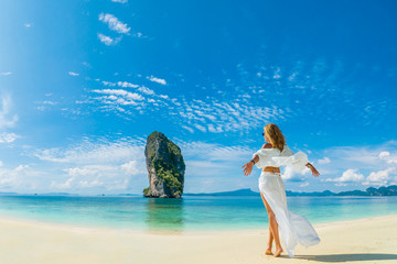 Classy woman on the Thai beach of Poda