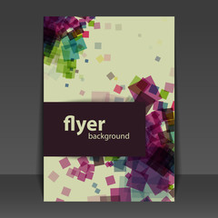Flyer or Cover Design with Squares Pattern Background